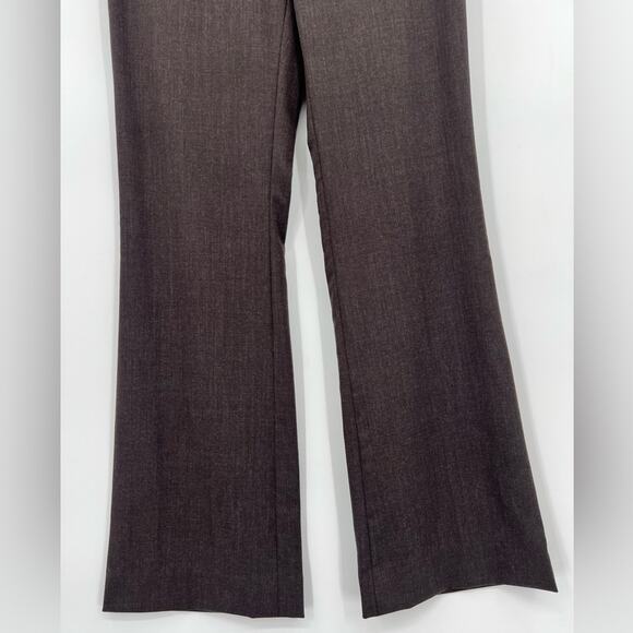 Club Monaco Keri Ivy Flare Leg Trouser Pant Wool Blend Brown Stretch Pocket 4 - Picture 3 of 11